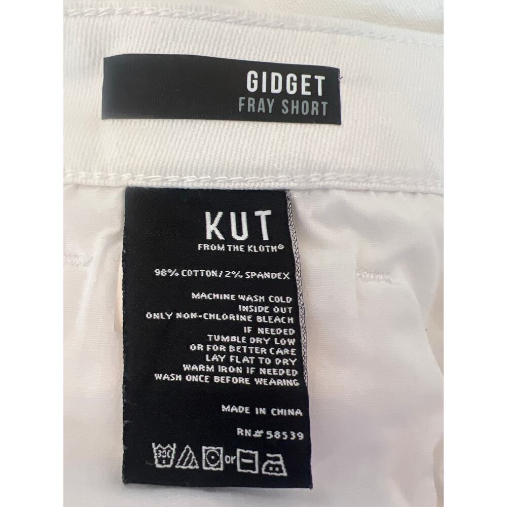 KUT FROM THE KLOTH GIDGET FRAY SHORTS WHITE SIZE 8 - Picture 7 of 13